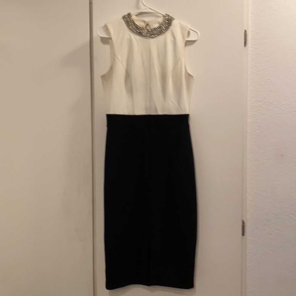 Midi dress front-slit, size 6, worn-good